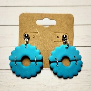 Blue Flower-Shaped Earrings
